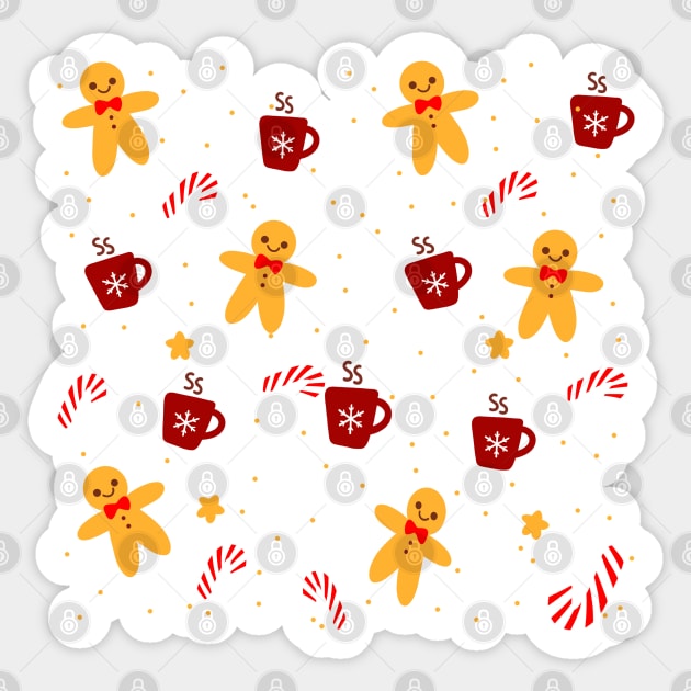 Gingerbread christmas pattern 1. Sticker by Miruna Mares